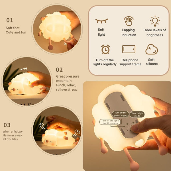 Veilleuse Tactile Rechargeable avec minuteur - Mouton Mignon