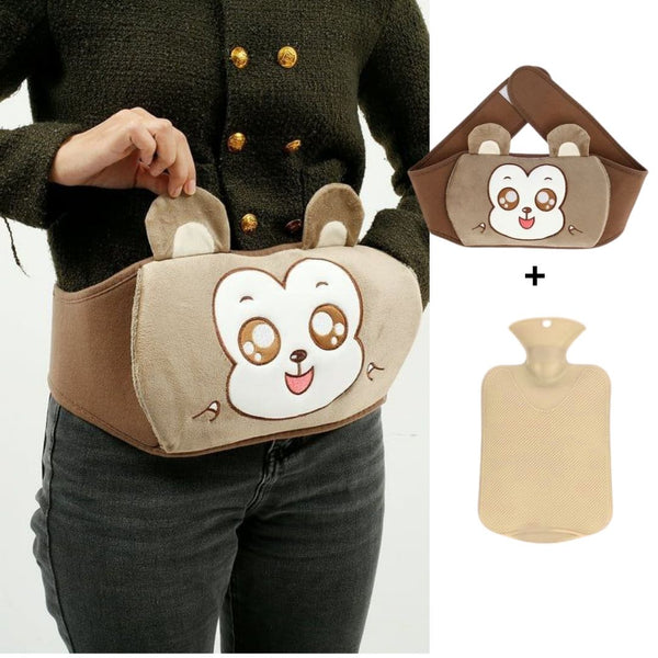 Ceinture Peluche Tissu Doux avec Bouillotte - Chaton