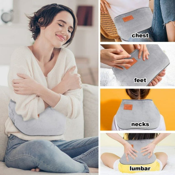 Ceinture et Bouillotte avec Tissu Doux - Gris