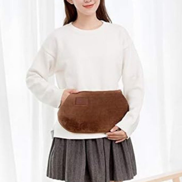 Ceinture en Tissu Doux avec Bouillotte - Marron