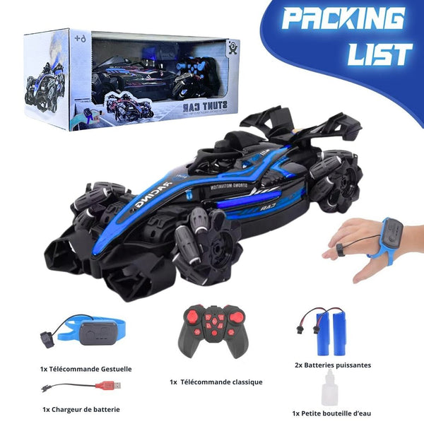 Voiture Télécommandée Racing & Drift avec Contrôle Gestuel Intelligent fumée et Mouvements 360° - Bleu Édition Spéciale