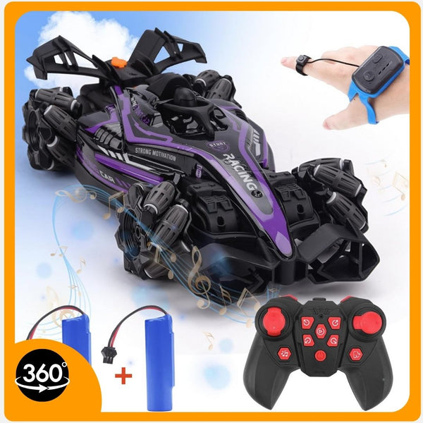Voiture Télécommandée Racing & Drift avec Contrôle Gestuel Intelligent fumée et Mouvements 360° - Violet Édition Spéciale