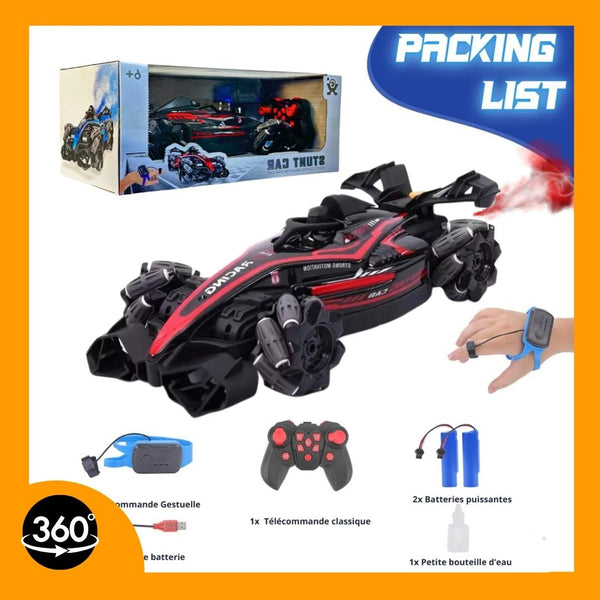 Voiture Télécommandée Racing & Drift avec Contrôle Gestuel Intelligent fumée et Mouvements 360° - Rouge Édition Spéciale