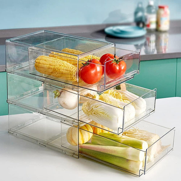 Tiroirs de rangement empilables en plexiglass