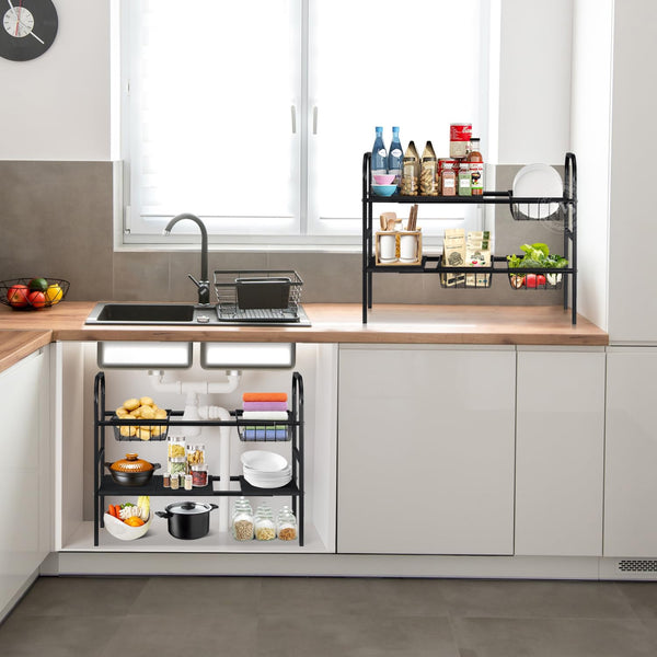 Rangement sous évier extensible