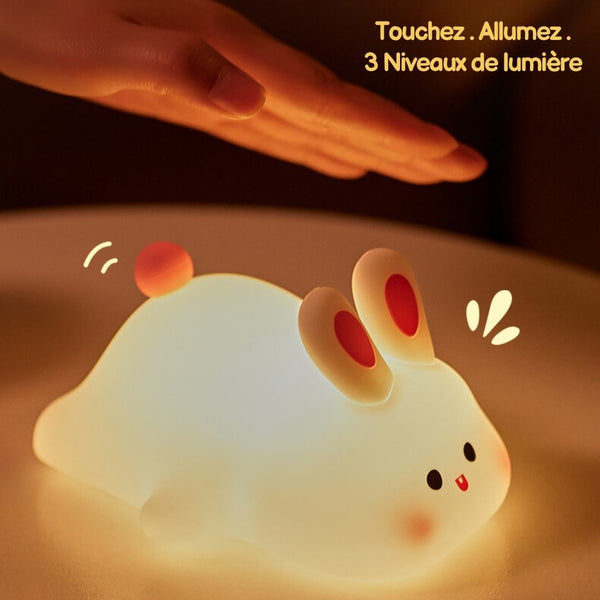 Veilleuse Tactile Rechargeable avec minuteur - Doux Lapin