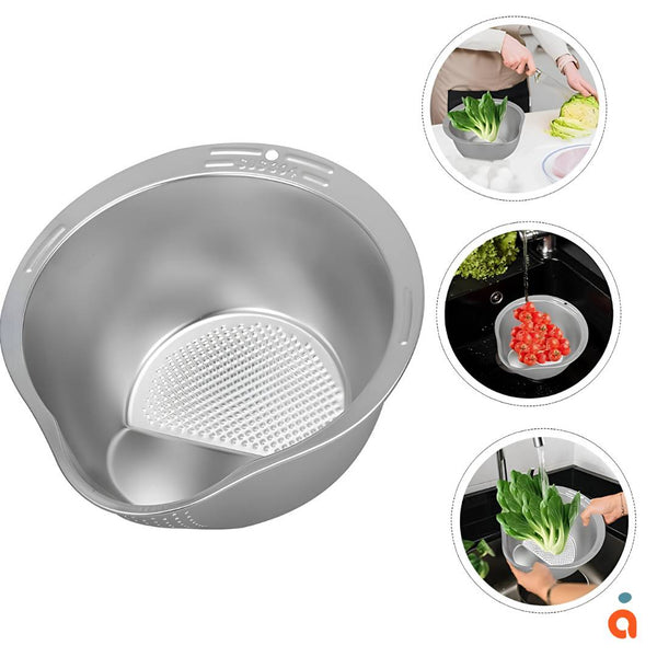 Bol Passoire Inox à Maille Fine – Fruits, Légumes, Riz