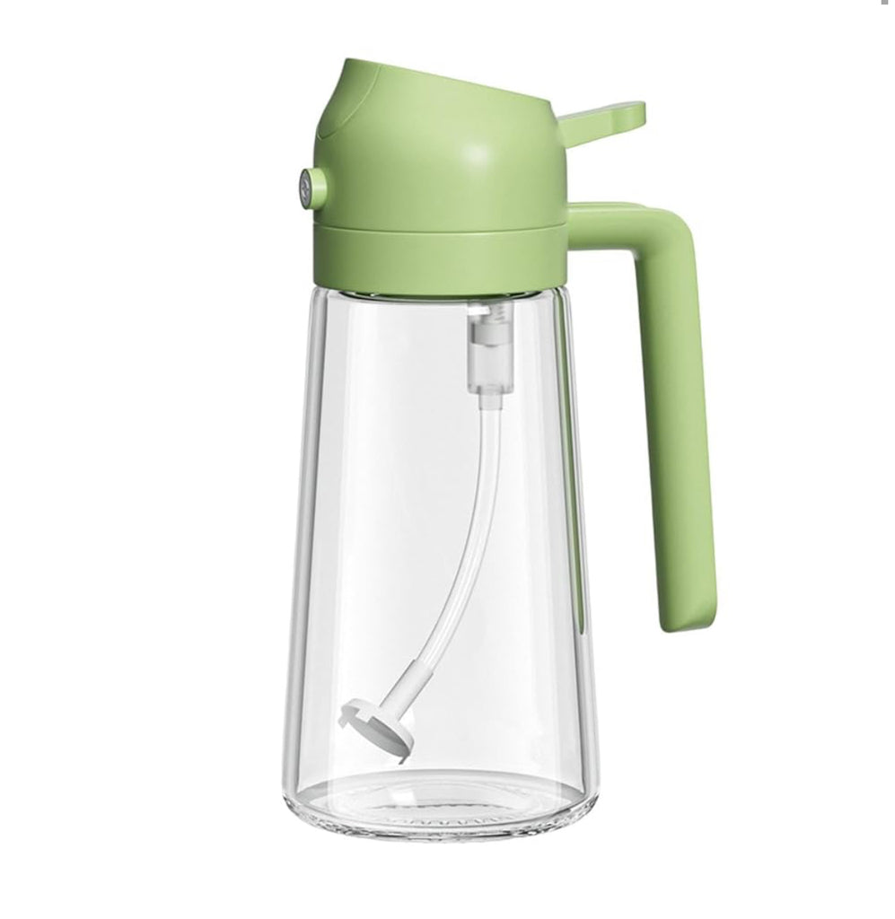Bidon D'huile 2 En 1 : Pulvérisateur Et Verseur - 470 Ml En Verre - Cuisine Saine Et Pratique