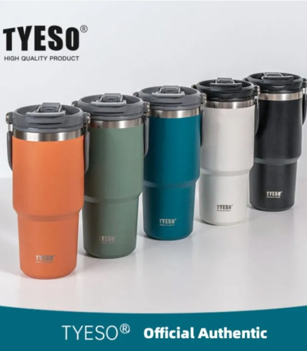 MUG Isotherme Premium Inox - TYESO® ROAM (900ML)  - BEIGE/BLANC