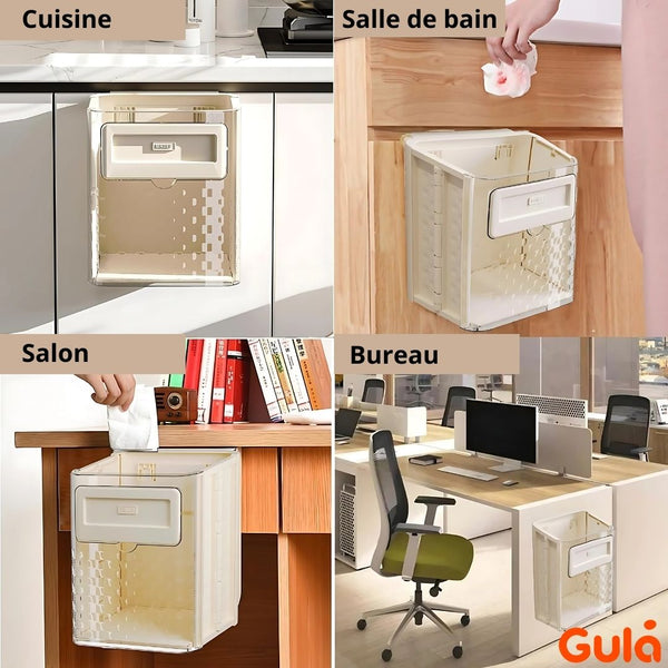 Poubelle de Cuisine Suspendue Pliable Blanche