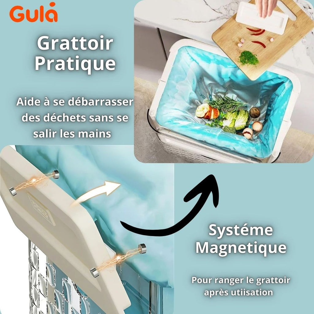 Poubelle Suspendue Pour Porte D'Armoire – Compacte 25x19,5x15,5 Cm – Bleu – Gain De Place Cuisine/Salle De Bain