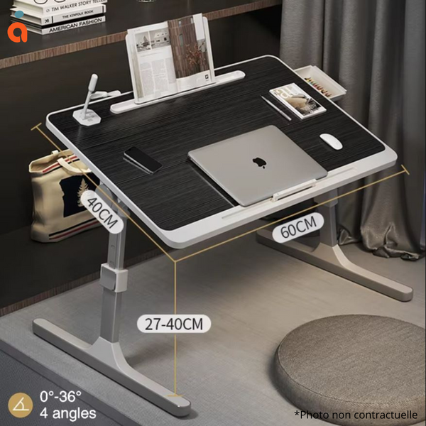 Table de Lit Pliable pour PC Portable – Hauteur & Inclinaison Réglables