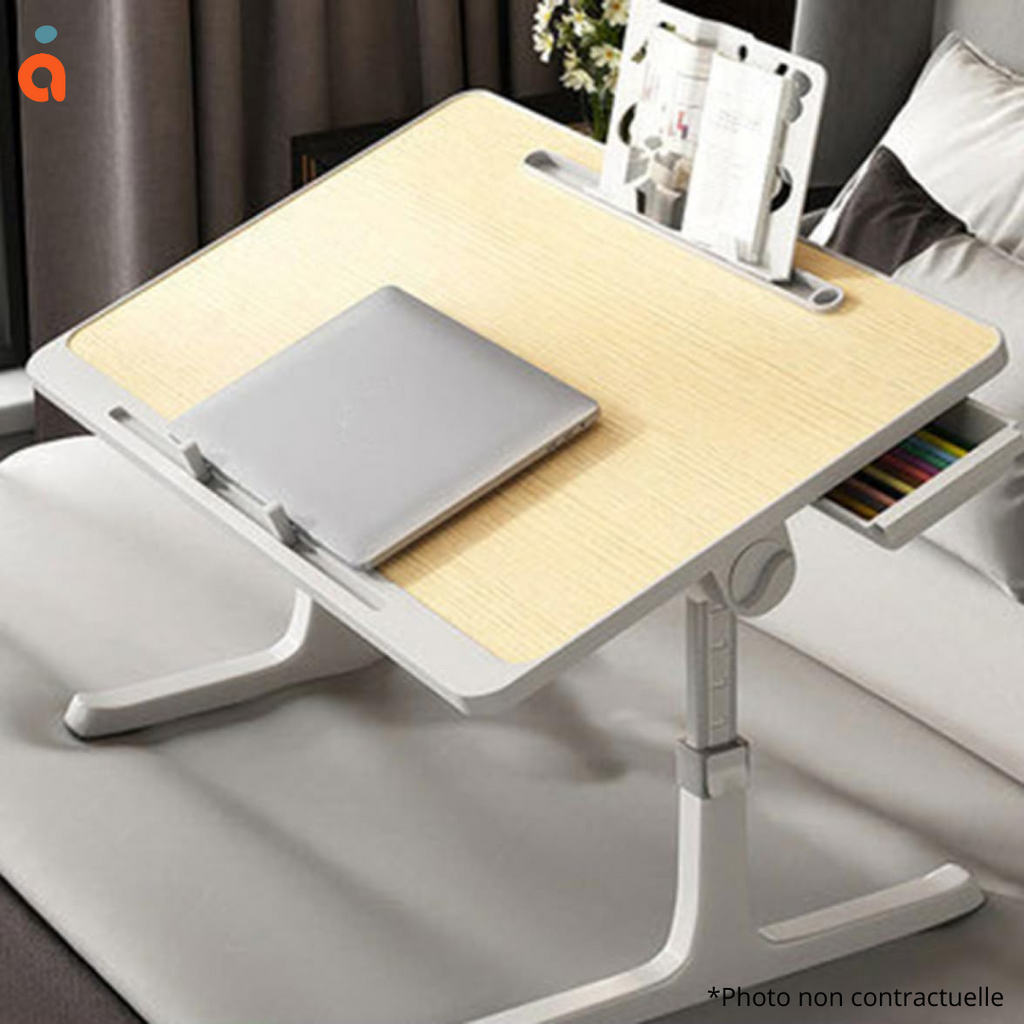 Ylyajy Bureau Ordinateur Portable, Table Réglable, Bureau De Lit Permanent Portable, Canapé