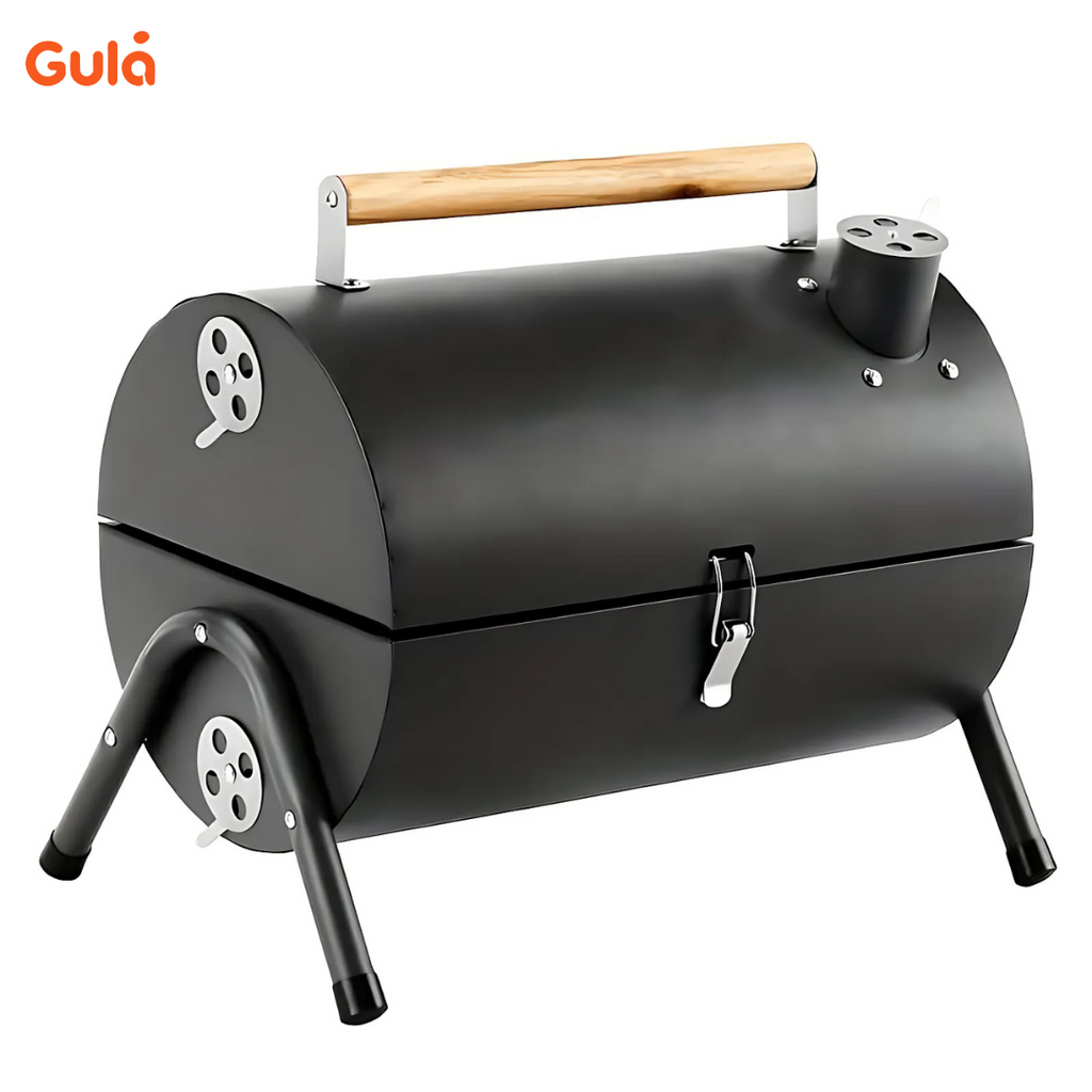Barbecue Portable à Charbon - Mini Format Double Face 50x37,5 Cm - Idéal Camping, Balcon, Pique-nique (noir) - 2