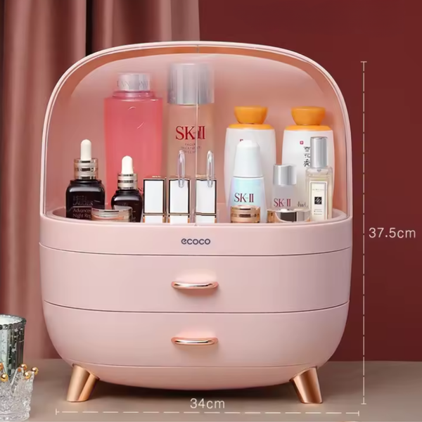 Boite de rangement Maquillage à Tiroirs ECOCO® – Grand Format - Couvercle Anti-Poussière