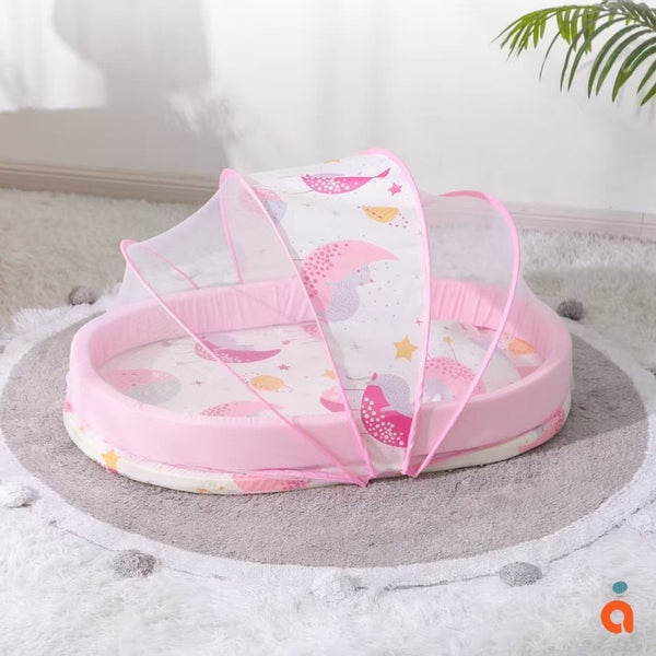 Lit Moustiquaire Bébé - 3 pièces (matelas, oreiller, moustiquaire) Fluffy baby bed