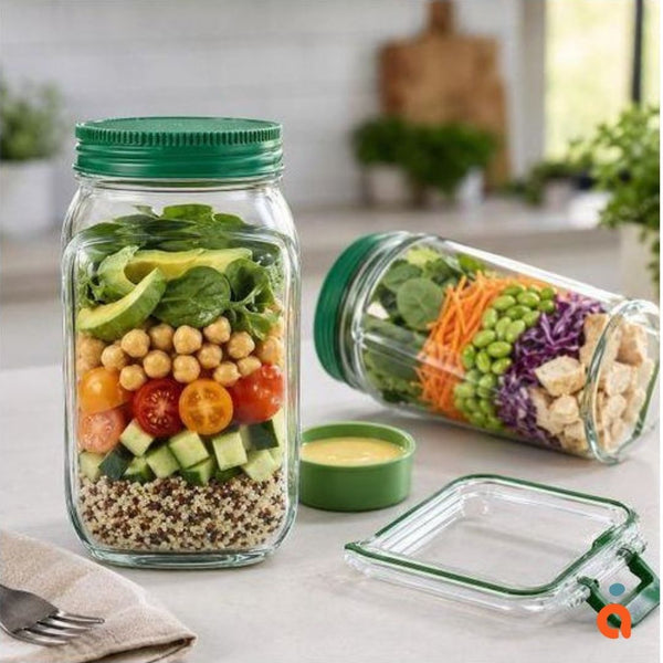 Lunch Box Salade 2-en-1 avec Compartiment à Sauce - SaladKind