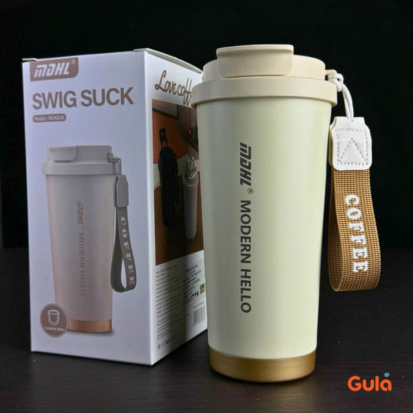 Mug Isotherme Elegant Premium - Thermos en Acier inoxydable & Céramique