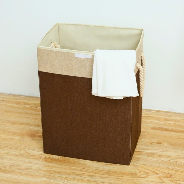Panier Sac à Linge BALI (Beige) 80L avec Cordes en coton 56x42x30cm