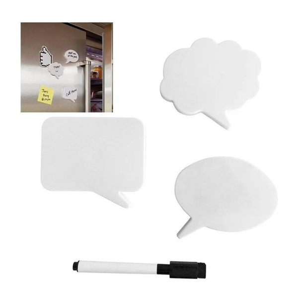 Set de 3 bulles magnétiques + feutre – Mémo effaçable pour frigo