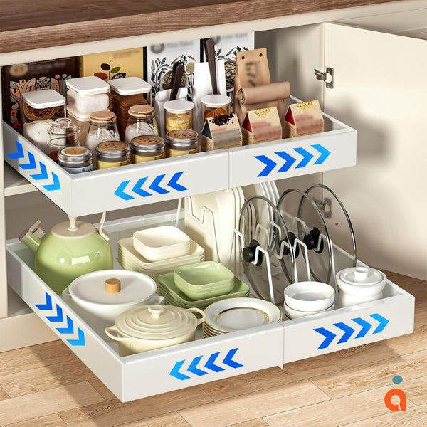 Tiroir coulissant extensible en acier (32cm ajustable jusqu'à 52cm)