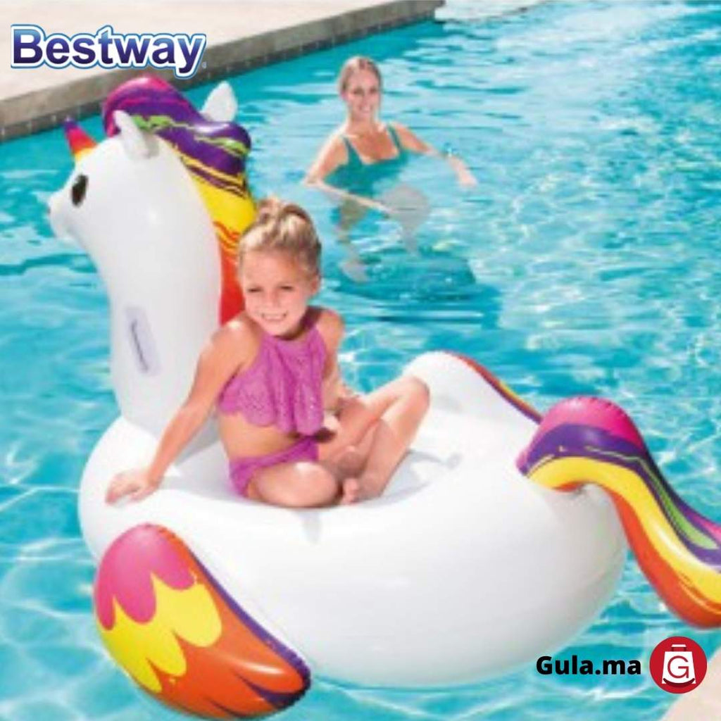 Bouée Licorne Gonflable 54 Cm – Cercle Flottant Intérieur 25 Cm – PVC Résistant – Pour Enfants 5-9 Ans, Piscine Et Plage