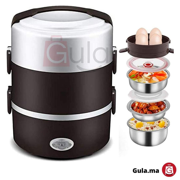 Boîte à déjeuner Lunch Box multifonctionnelle à 2 étages Inox 200W