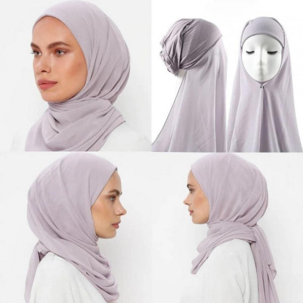 Hijab intelligent avec bonnet Taj Al Amira® (Pack 2 couleurs)
